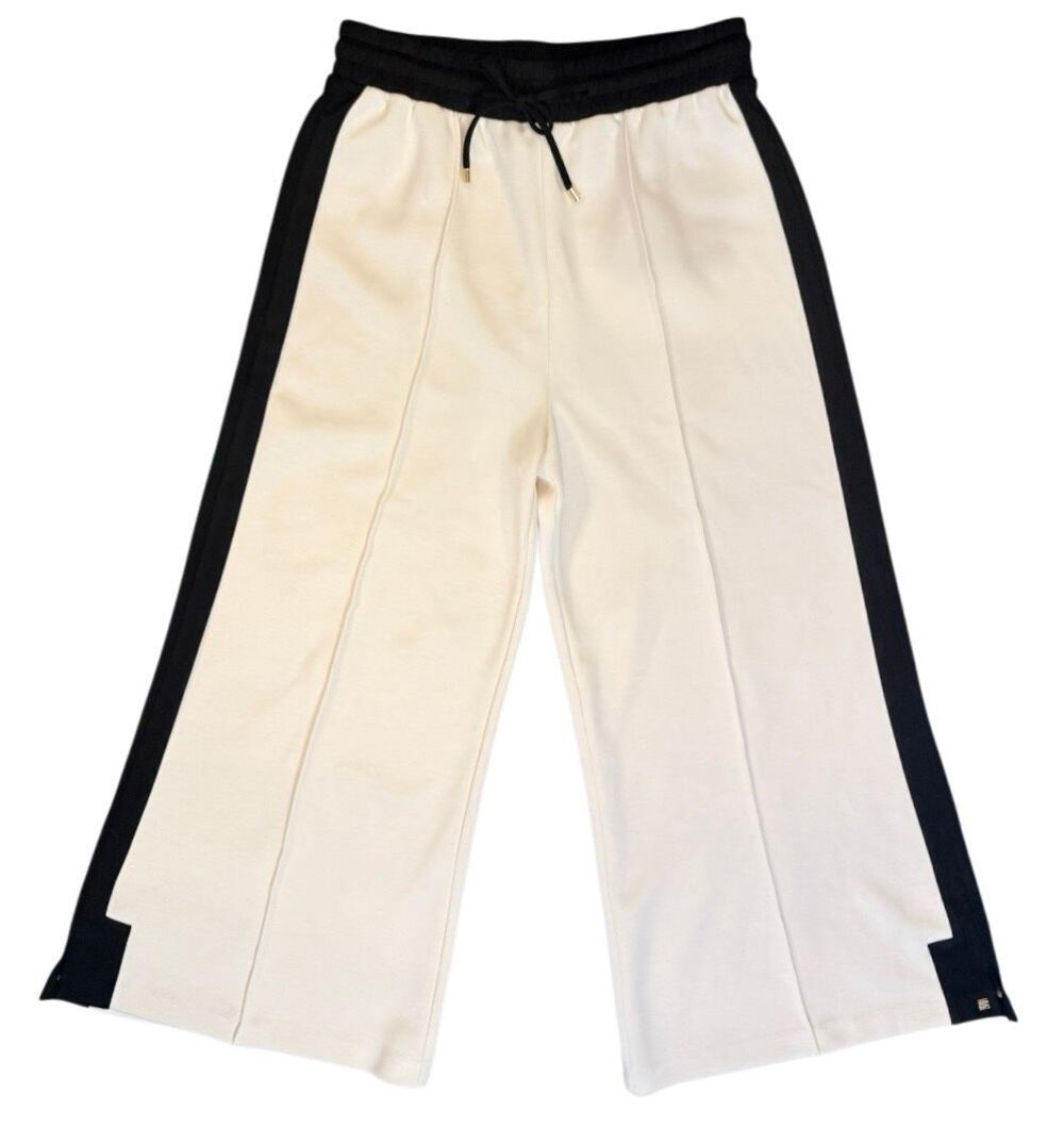 NWT Emily McCarthy Black Sand Teddy Cropped Wide Leg Loungeware Pants Small Trav